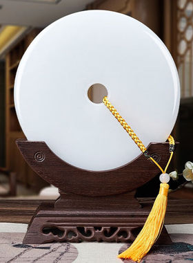 唐登平安扣摆件天然玉石家居客厅玄关电视柜酒柜装饰品乔迁新居礼