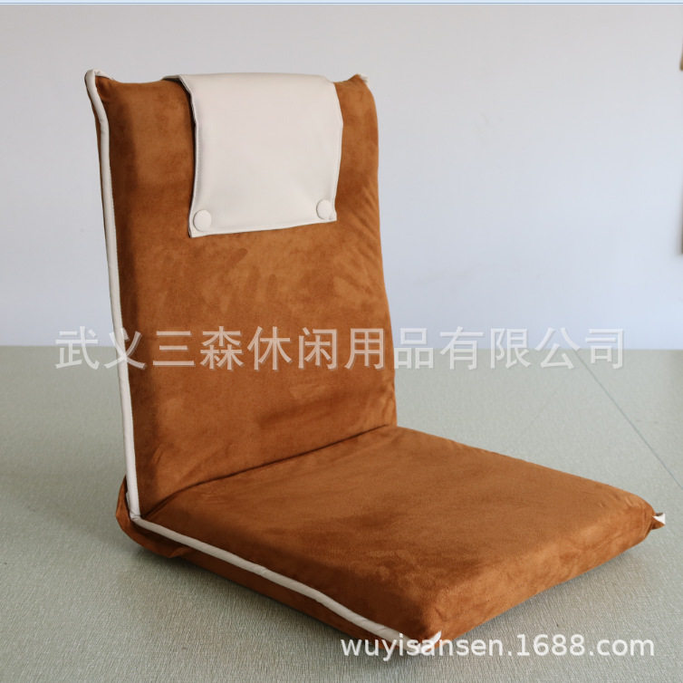 懒人沙发榻榻米折叠单人小飘窗床休闲沙发棕色布艺沙发