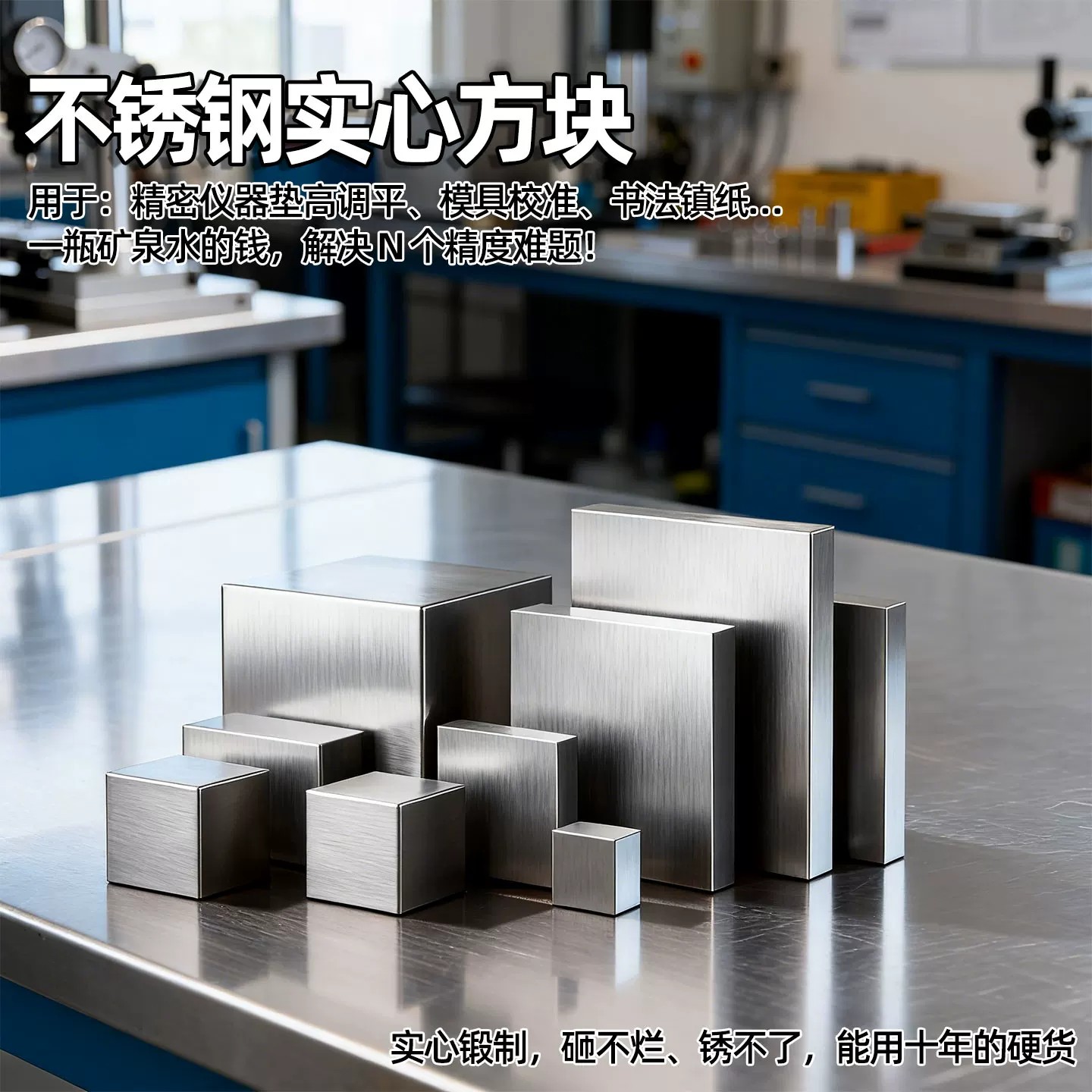 不锈钢实心方块定制加工304材质高精度模具校准精密仪器垫块图片