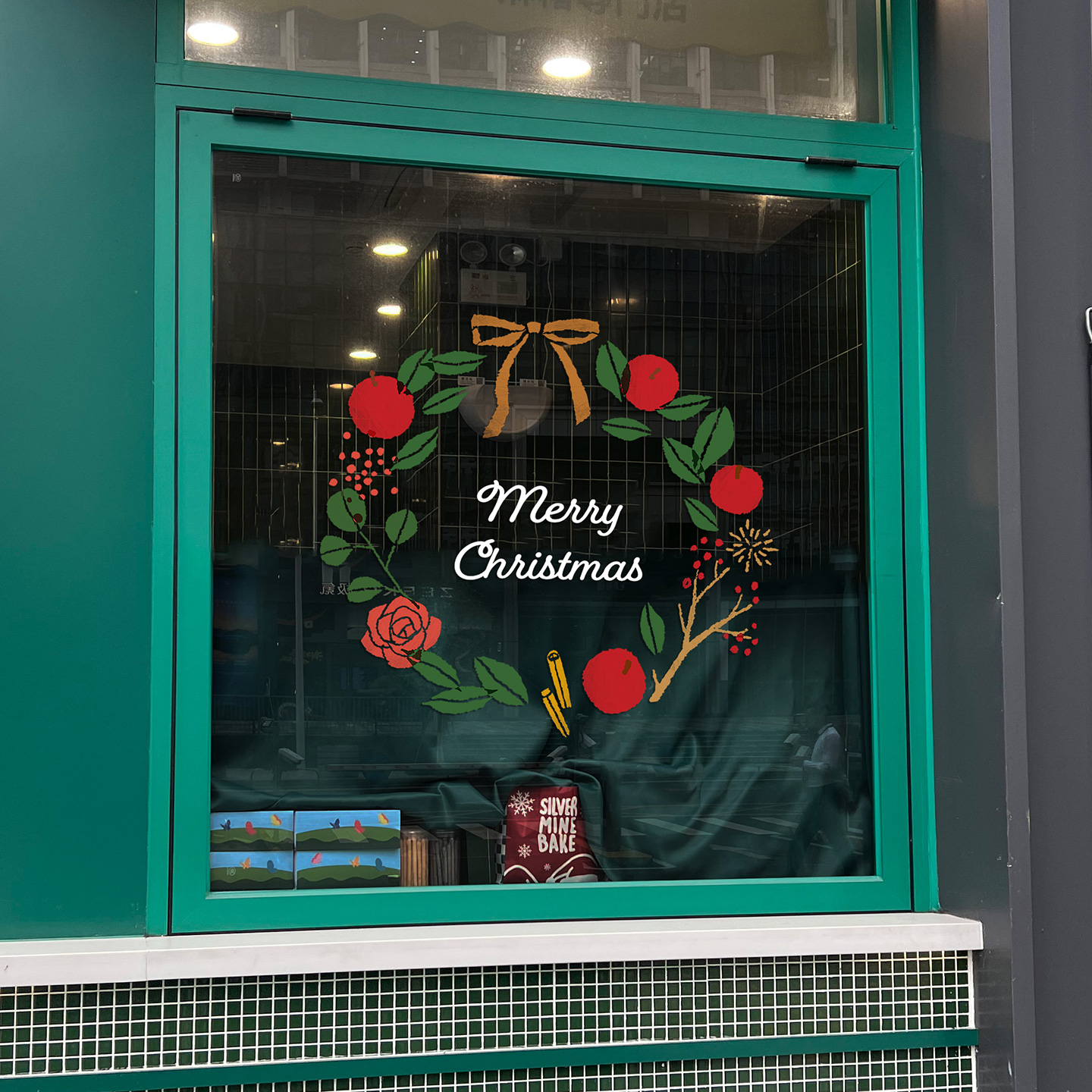 商铺超市连锁门店圣诞节玻璃门橱窗静电贴纸新年装饰贴画无胶自粘图片
