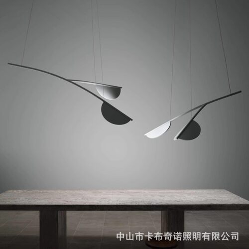 意大利现代餐厅岛台吊灯餐桌长条客厅展厅茶室设计师创意叶子吊灯