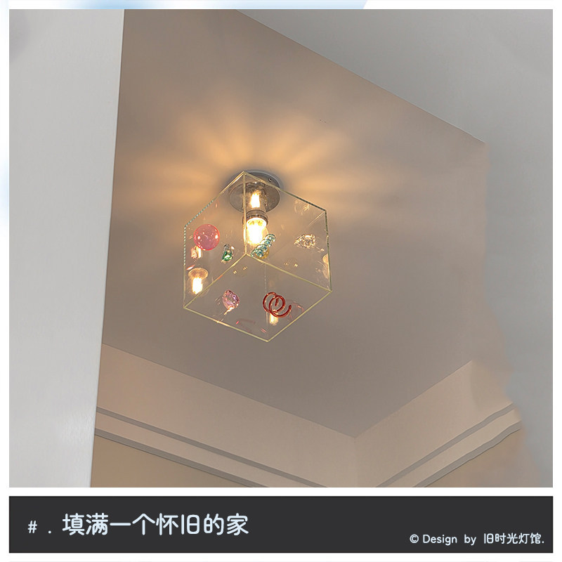 多巴胺玻璃吸顶灯包豪斯阳台过道孟菲斯儿童房灯女孩卧室书房灯