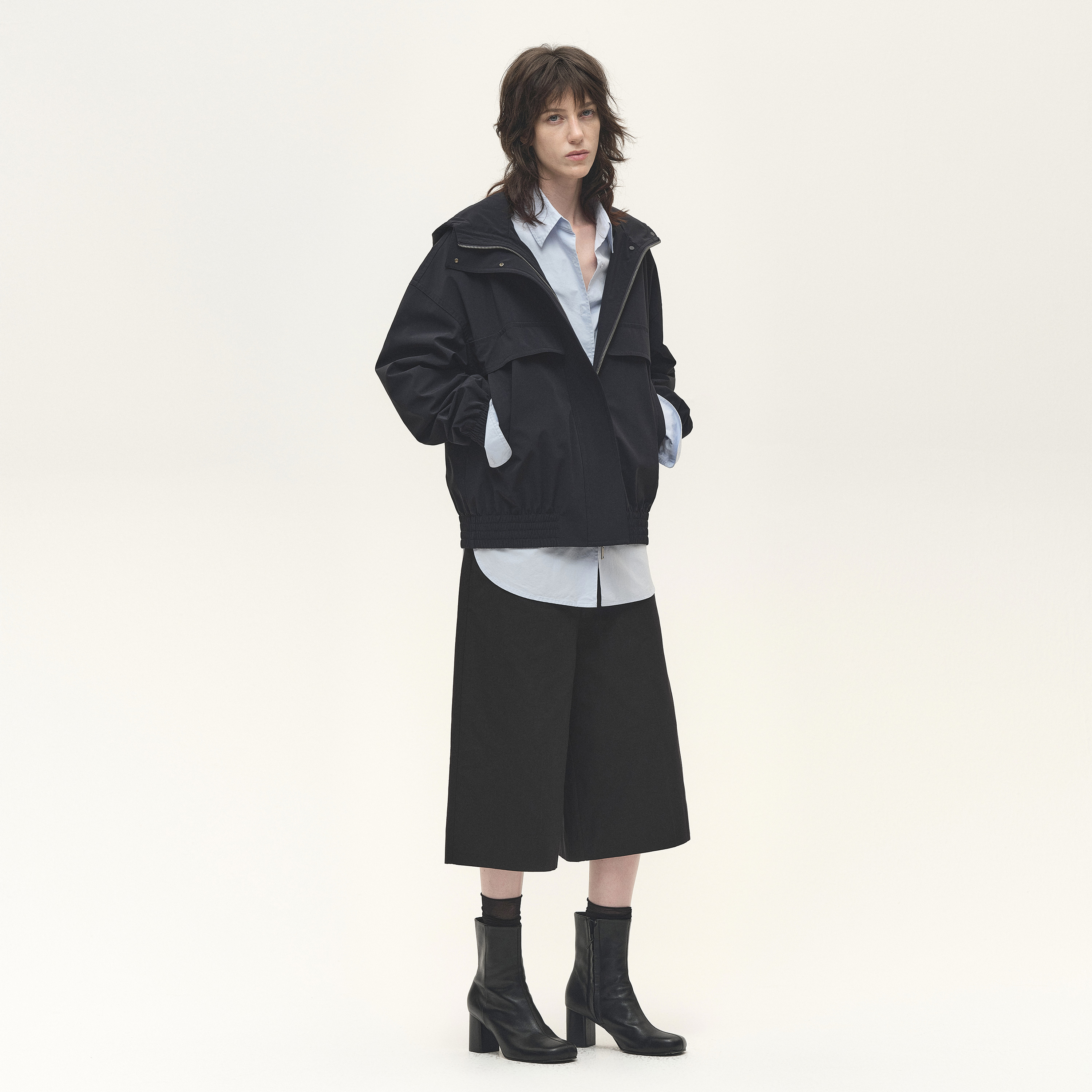 白弓定制防护面料宽松套装外套女+半身裙长裙2025秋季55890/56236
