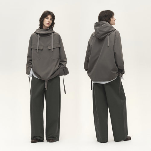 白弓定制防护面料宽松套装套头卫衣女+半身裙长裙秋季55891/56236