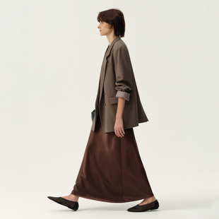 新款 白弓極简经典 外套女廓形西服2024秋季 卡其色羊毛西装 52607 款