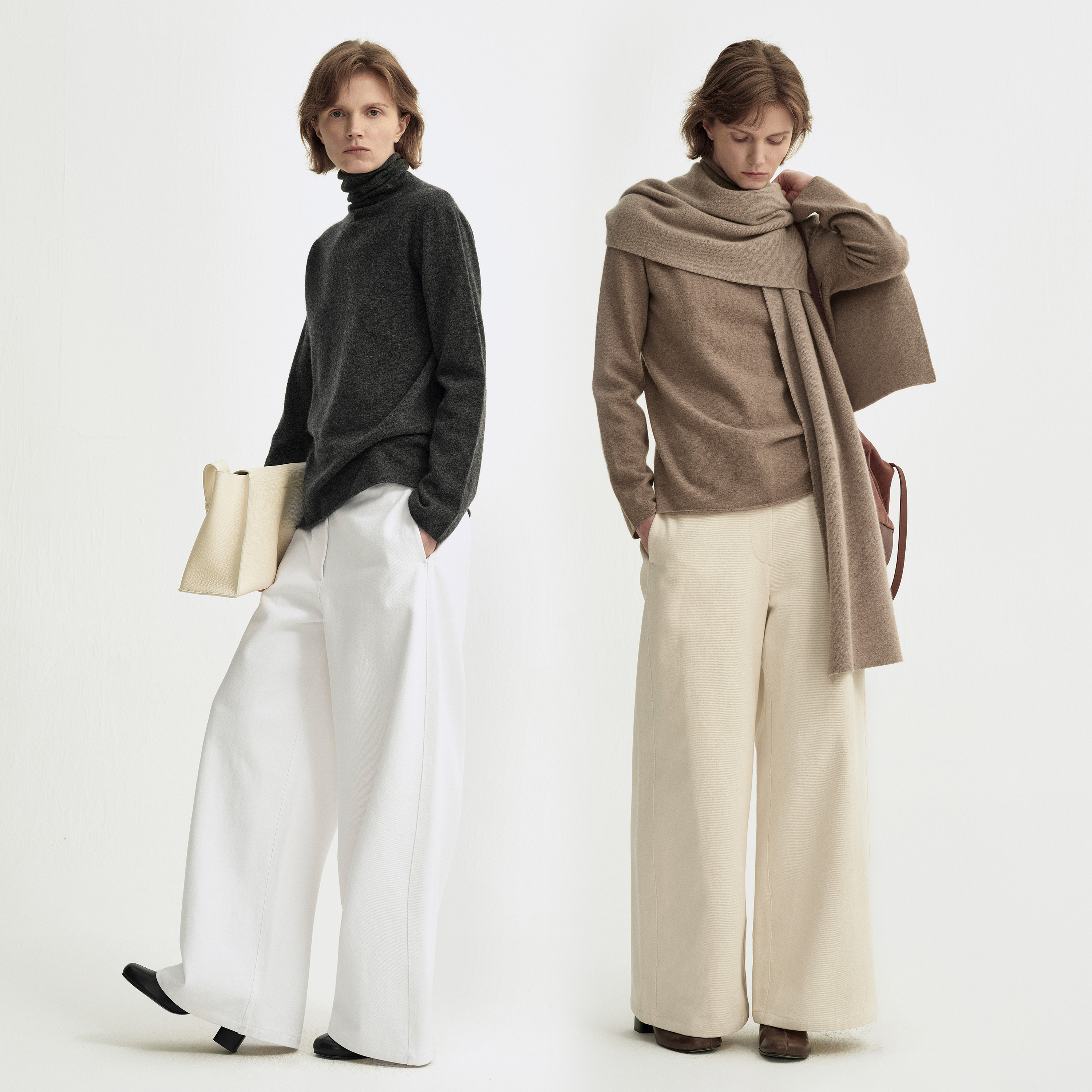 白弓2024年冬季新款高领100%羊毛毛衣女套头毛衫上衣女士51566