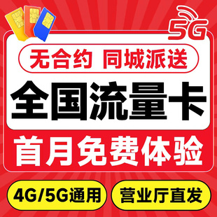 手机流量卡纯通用流量小通话上网卡无线限流量卡4g5g手机电话卡