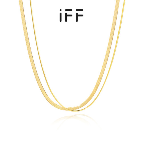 IFF珠宝蛇骨链18K黄金项链锁骨链