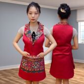 西装 防水防油餐厅酒店美容院上班工作服 新款 翻领围裙马甲款 女式