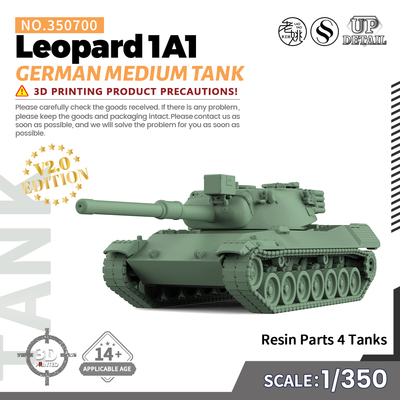 SS350700 1/350 军事模型 德国 豹1A1 中型坦克 V2.0 4pcs