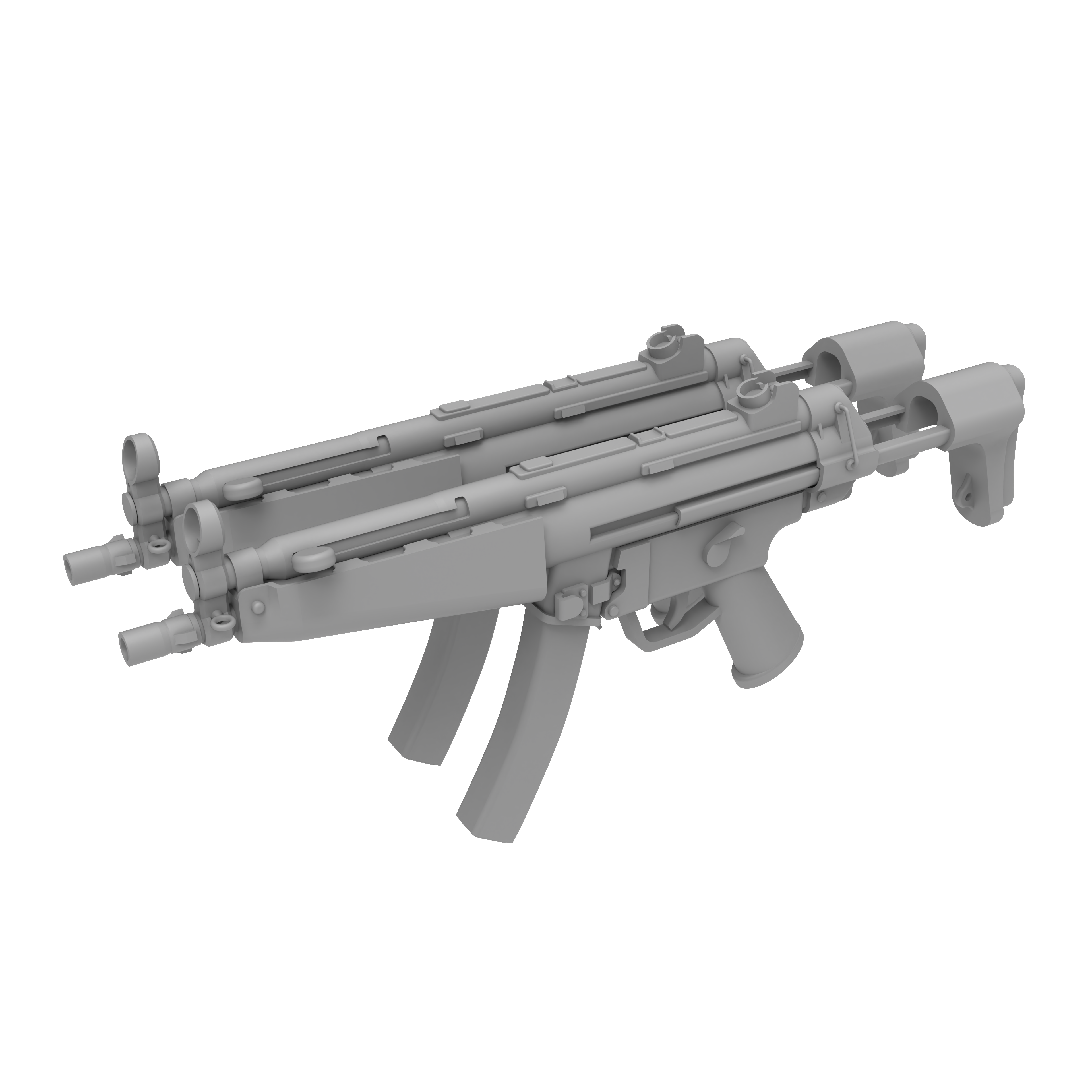HK MP5N冲锋枪枪通用军事道具模型用于身体人物玩偶