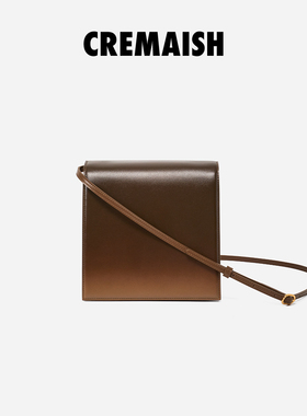 CREMAISH 方砖包 邮差包通勤百搭渐变喷色头层牛皮单肩包斜挎包女