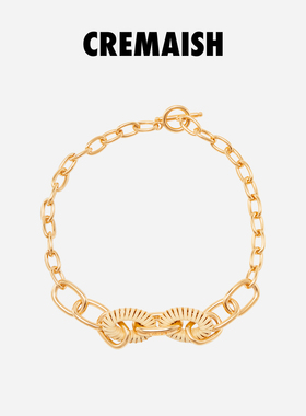 CREMAISH 椭圆鼓项链手链 牛皮缠绕轻奢原创设计百搭锁骨链女