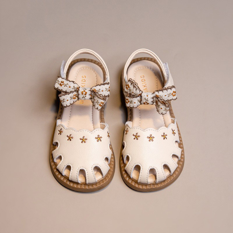 NEXT LONG女童鞋子真皮公主鞋2025新款夏季软底时尚儿童包头凉鞋