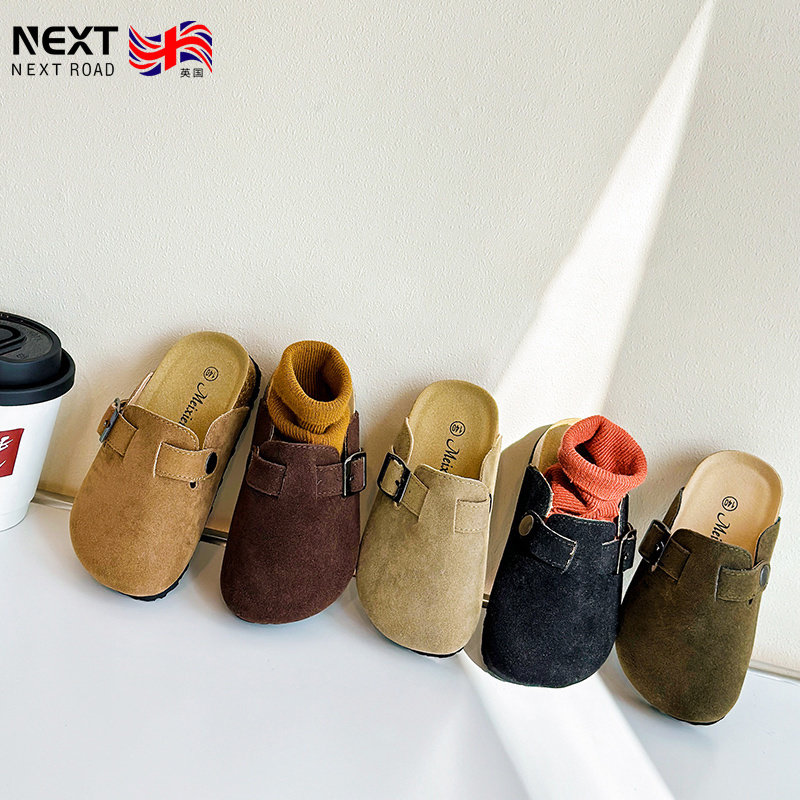 韩国Uamtor儿童勃肯鞋春秋新款男童软木复古女童休闲外穿包头拖鞋