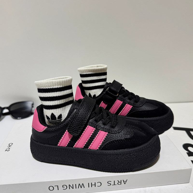 netx alice女童真皮德训鞋2025春秋儿童黑色休闲男童防滑运动鞋