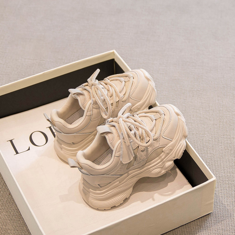 英国DGKP女童鞋2025春秋季新款男童运动鞋透气休闲网面老爹鞋子