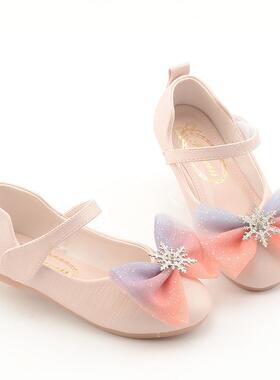 netx MaxM女童公主鞋春秋季儿童表演皮鞋小女孩水晶鞋中大童单鞋