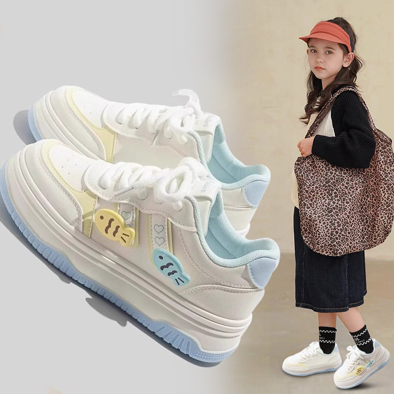 netxMaxM女童运动鞋2025春秋季儿童小白鞋透气中大童防滑板鞋加绒