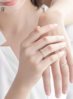 【花芽原创】相濡以沫纯银戒指