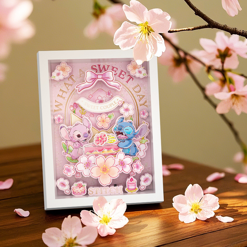 AIPUZZLE史迪奇相框摆件纸艺立体拼图迪士尼手工DIY星际宝贝相框