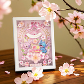 AIPUZZLE史迪奇相框摆件纸艺立体拼图迪士尼手工DIY星际宝贝相框