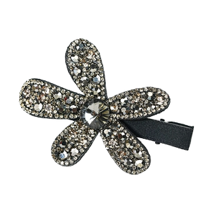 2025新款高端满钻花朵发夹韩版鸭嘴夹刘海前额侧边发卡夹子头饰女