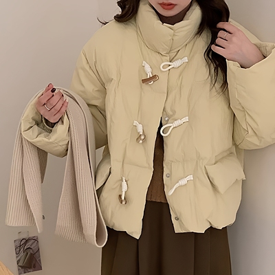 H8A短款小个子牛角扣羽绒