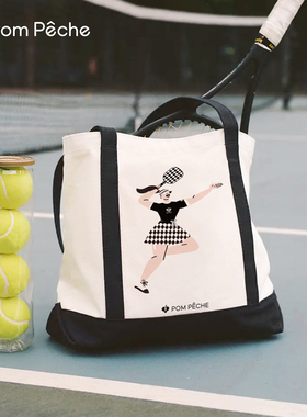 【好物体验专享】PomPeche彭派奇网球包定制PomGirl印花帆布包