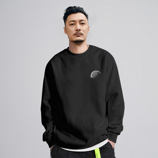 仓树一石潮牌余文乐同款卫衣男秋冬新款宽松潮流休闲圆领长袖T恤