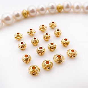 18k包金保色飞碟珠灯笼珠南瓜珠算盘隔珠diy手链扁珠隔片饰品配件