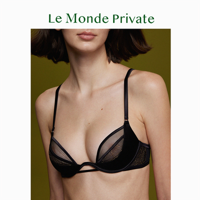 「感官Sensuality系列 」性感奢华网纱缎面软钢圈文胸