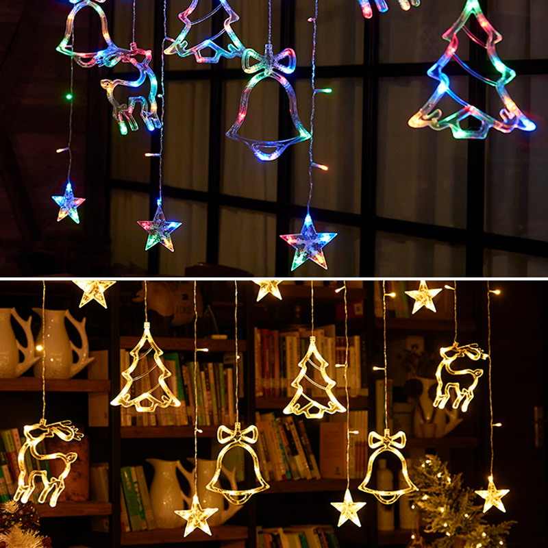 圣诞节装饰品彩灯星星灯闪灯串灯卧室装饰房间布置橱窗挂饰led灯