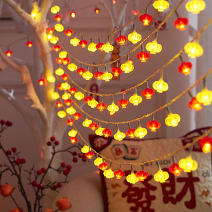 新年春节小红灯笼led过年气氛彩灯闪灯串灯2025新款氛围装饰家用