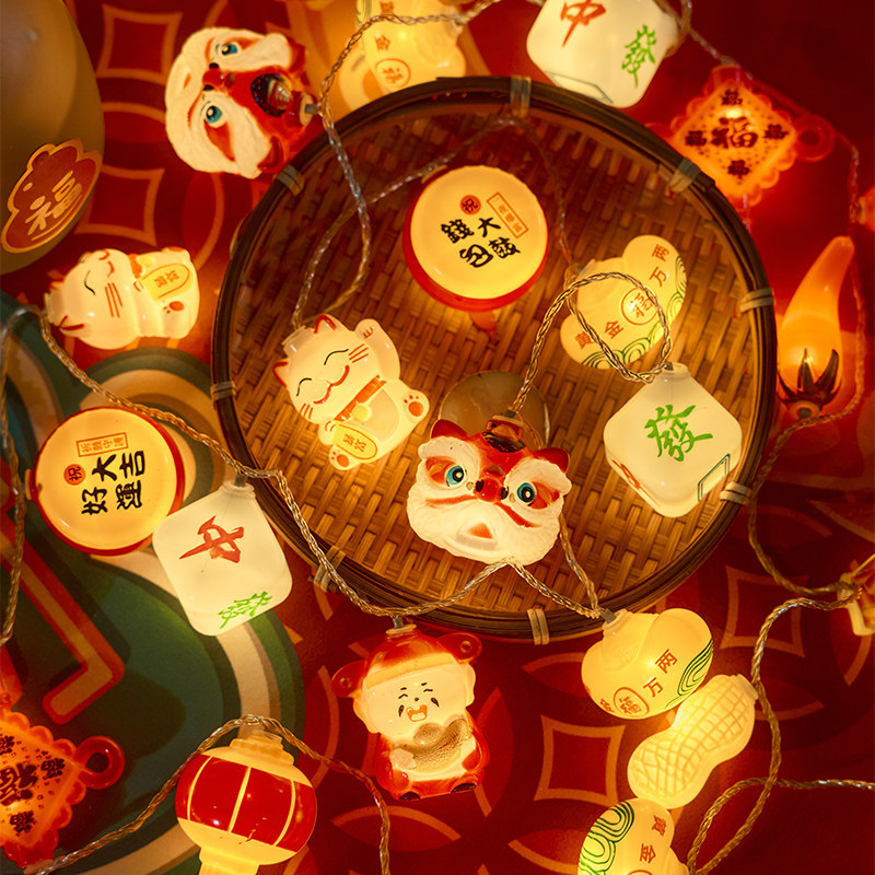 2026过年春节红灯笼串灯挂灯闪场景氛围布置挂件福气新春装饰彩灯