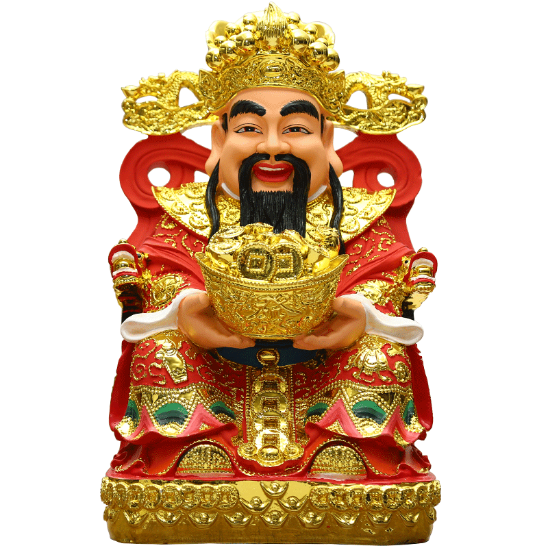 树脂红衣财神到寺庙招财