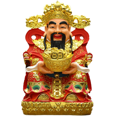 树脂红衣财神到寺庙招财