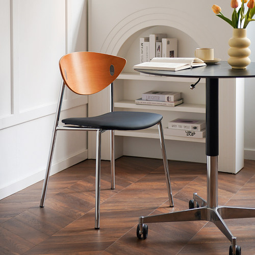 HACOSN实木餐椅复古休闲餐桌椅子