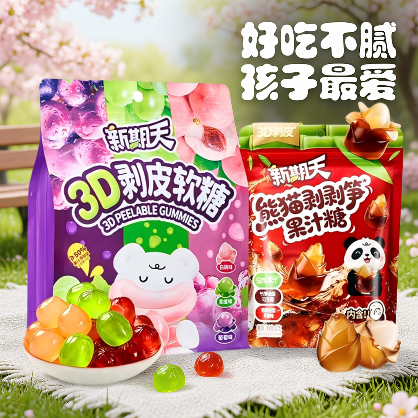 新期天疯狂动物城散装儿童小糖果果汁mini棒棒软糖混合口味熊猫糖