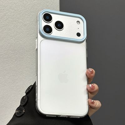 糖果色镜头圈透明手机壳