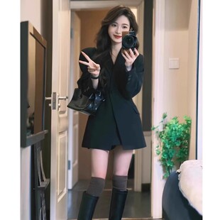 黑色西装 韩系小个子高级感休闲炸街小西服上衣 外套女2025春秋新款