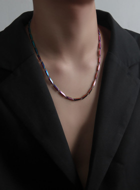 淬火男高街配饰ins钛钢锁骨链