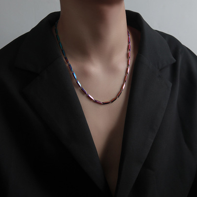 淬火男高街配饰ins钛钢锁骨链