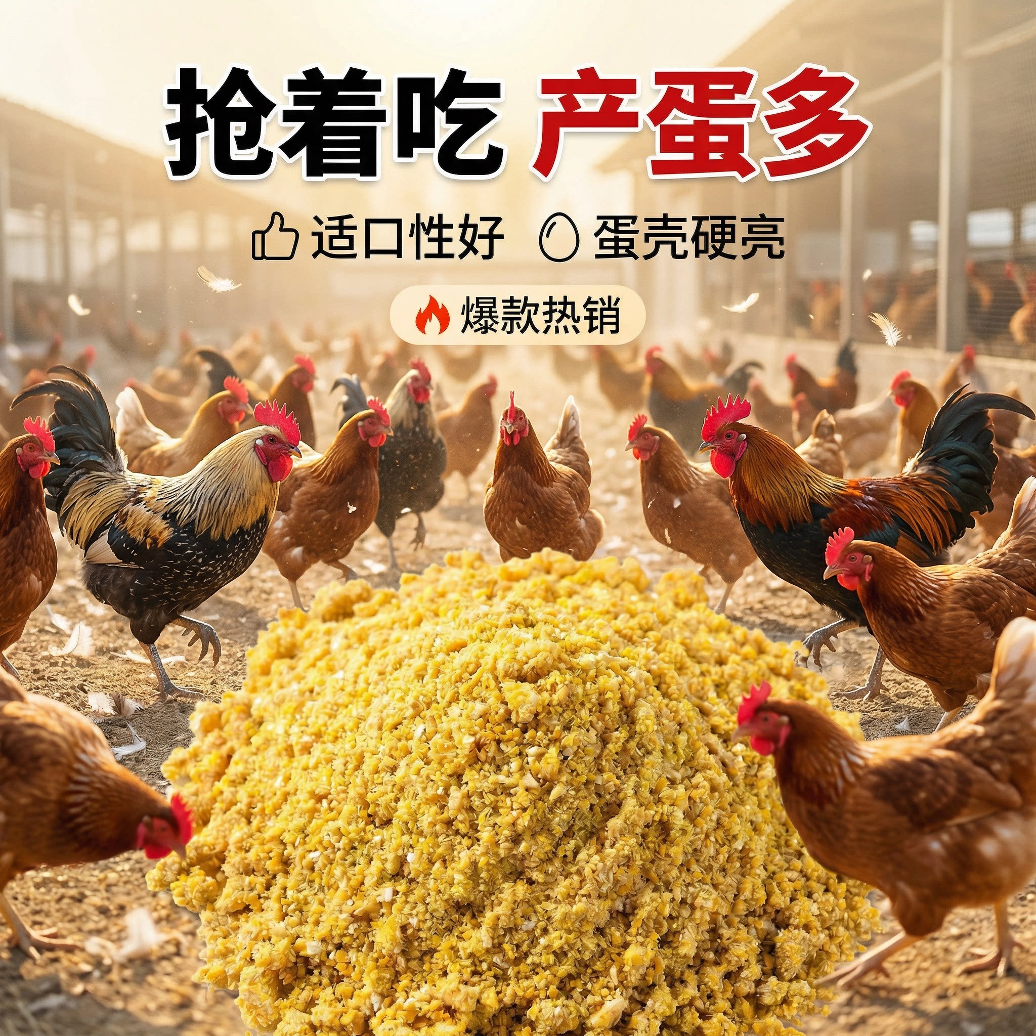 产蛋鸡发酵饲料原料高蛋白饲料蛋鸡饲料青年中鸡育成期高产下蛋鸡