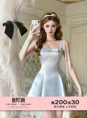 JOYKIKI鹅了么【法式梦露】纯欲千金吊带连衣裙女春短款气质裙子