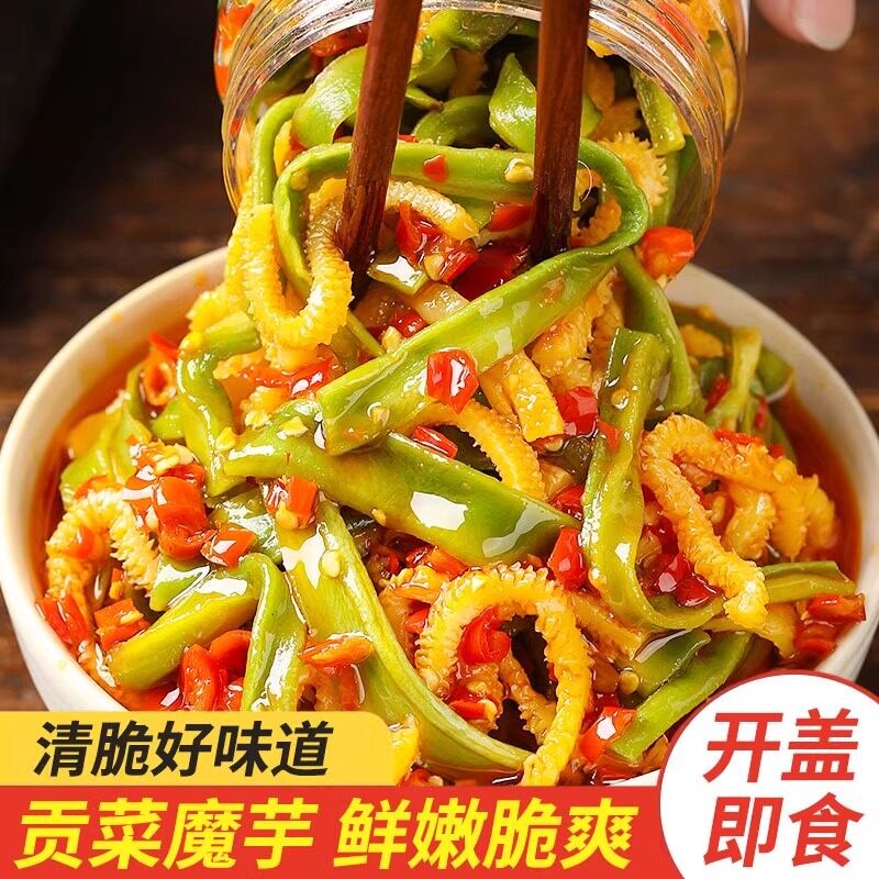 香辣贡菜魔芋爽零食下饭菜魔芋贡菜咸菜拌饭网红解馋小菜脆嫩爽口