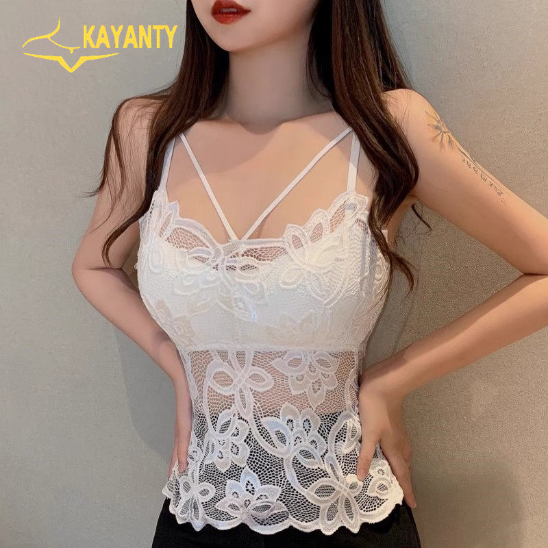 维多利亞燕尾美背短款蕾丝背心女性感钩花镂空洋气打底衫黑色百搭