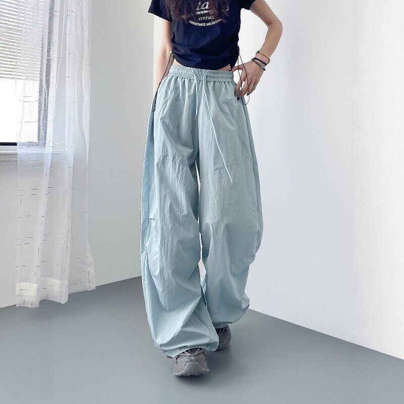 英国DGKP轻薄多巴胺工装裤女春季新款宽松防晒酷飒运动冰丝速干裤