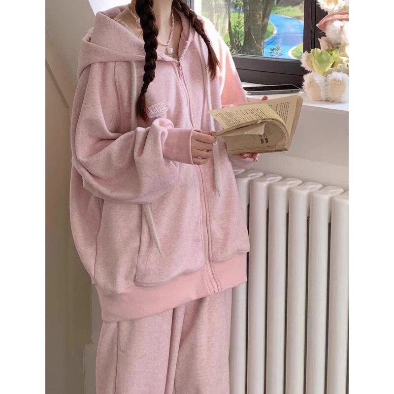 英国DGKP盐系运动服套装女秋季学生纯棉卫衣休闲两件套跑步