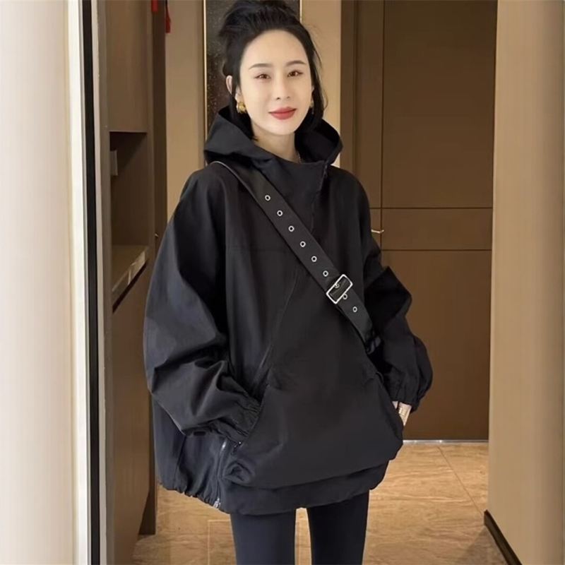 英国DGKP宽松冲锋衣女春秋2025新款韩版百搭休闲设计感外套登山服